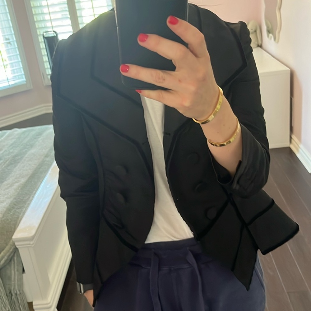 Stella McCartney Black Silk Peplum Jacket
